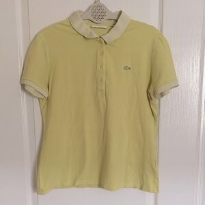 Lacoste Slim Fit Greenish Yellow Button Down Polo Shirt